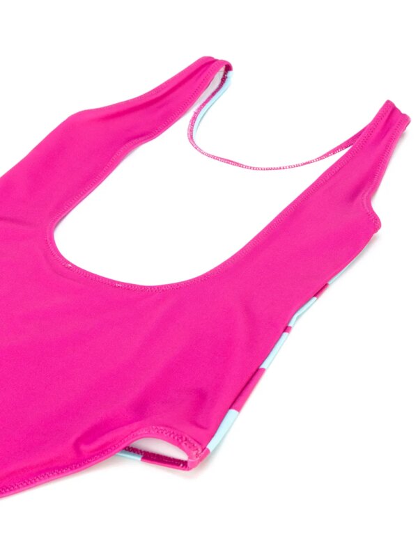 Moschino Kids logo print swimsuit - Roze