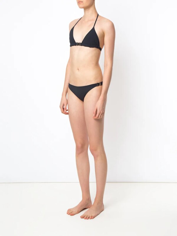 Gloria Coelho triangelige gebreide bikinitop - Zwart