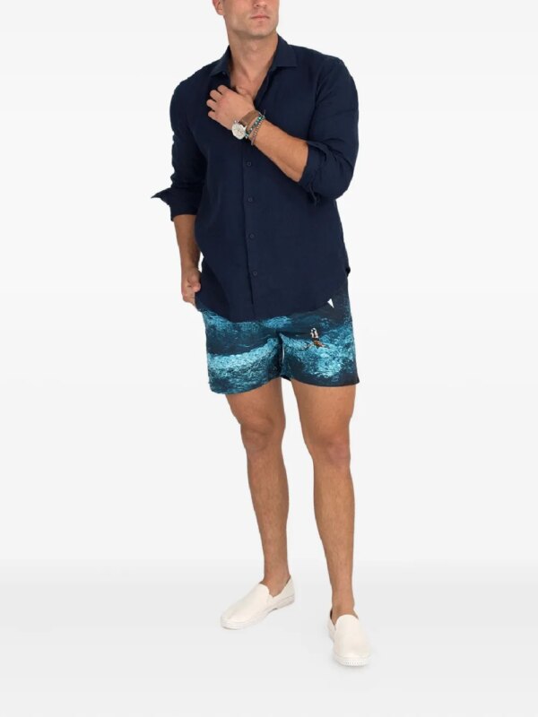 Orlebar Brown Bulldog zwembroek met print - Blauw