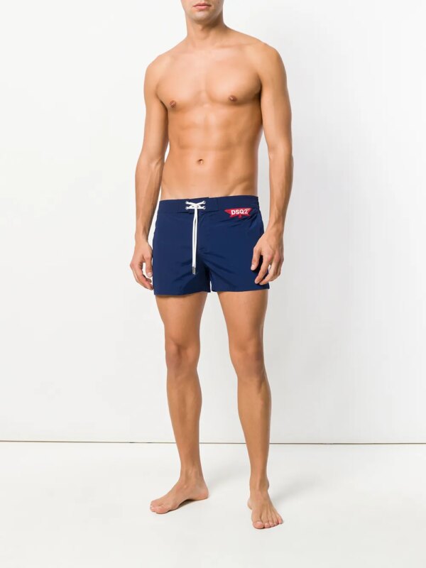 DSQUARED2 logo patch swim shorts - Blauw
