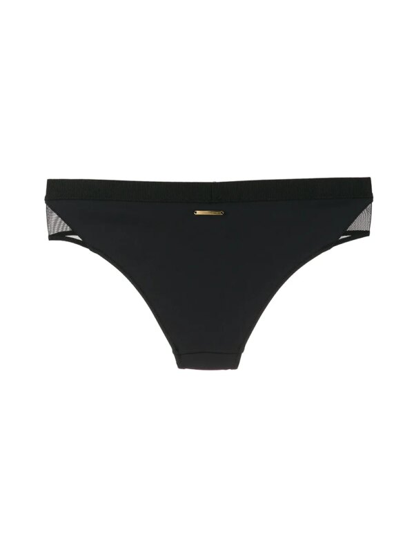 Stella McCartney Bikinislip met doorzichtig vlak - Zwart