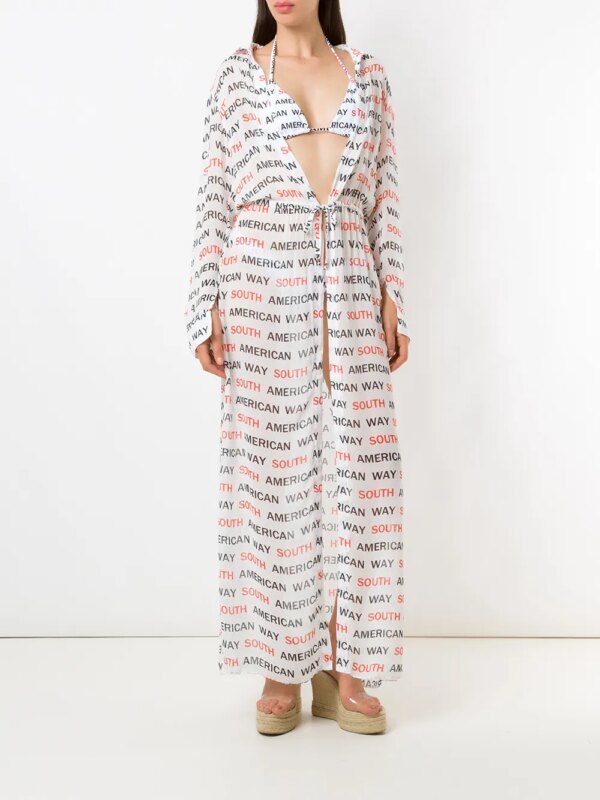 Amir Slama Bikini met logoprint - Wit