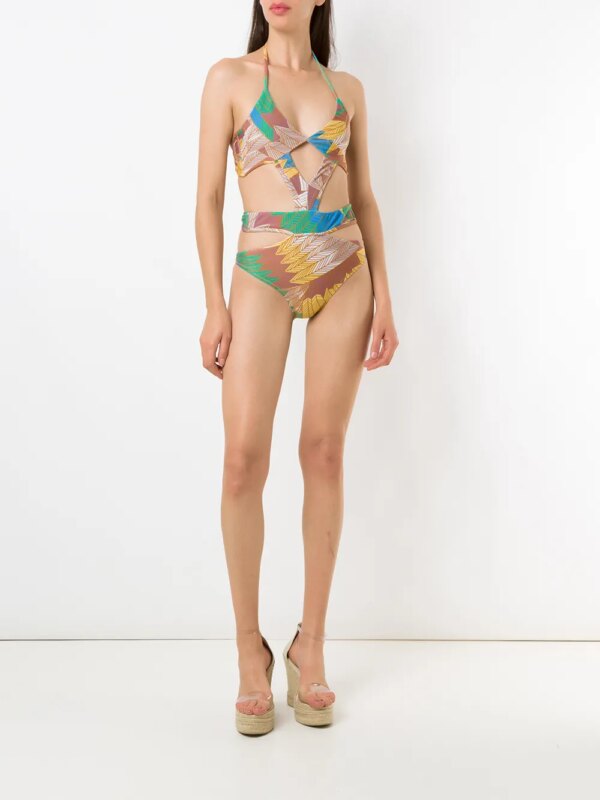 Amir Slama Badpak met print - Veelkleurig