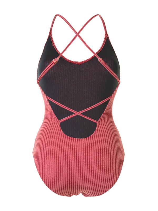 Duskii Gestreept badpak - Rood