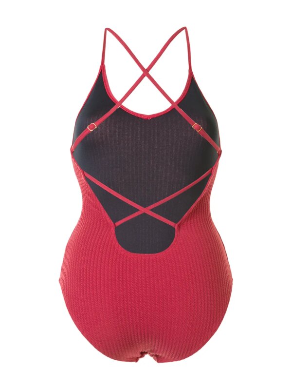 Duskii Geribbeld badpak - Roze