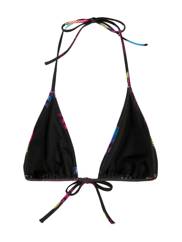 Calvin Klein Bikinitop met abstracte print - Zwart