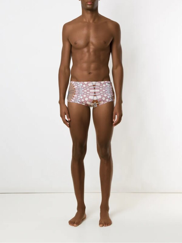 Amir Slama Zwembroek met print - Beige