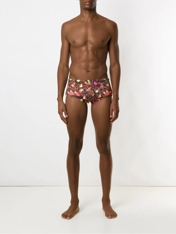 Amir Slama Zwembroek met print - Zwart