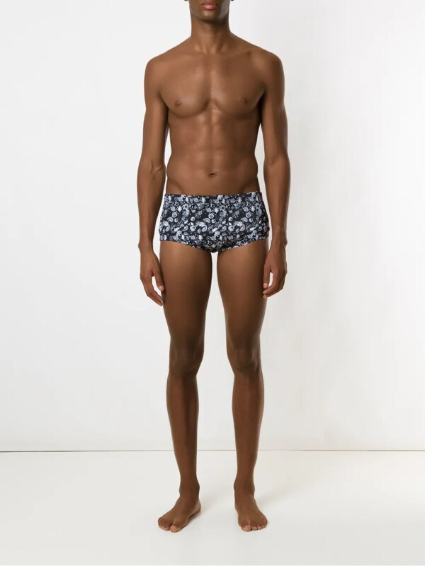 Amir Slama Zwembroek met print - Zwart