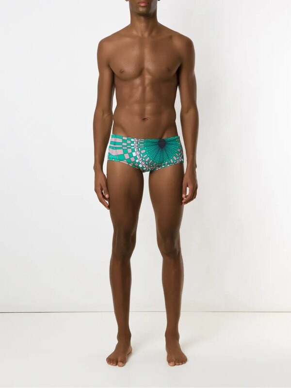 Amir Slama Zwembroek met print - Groen