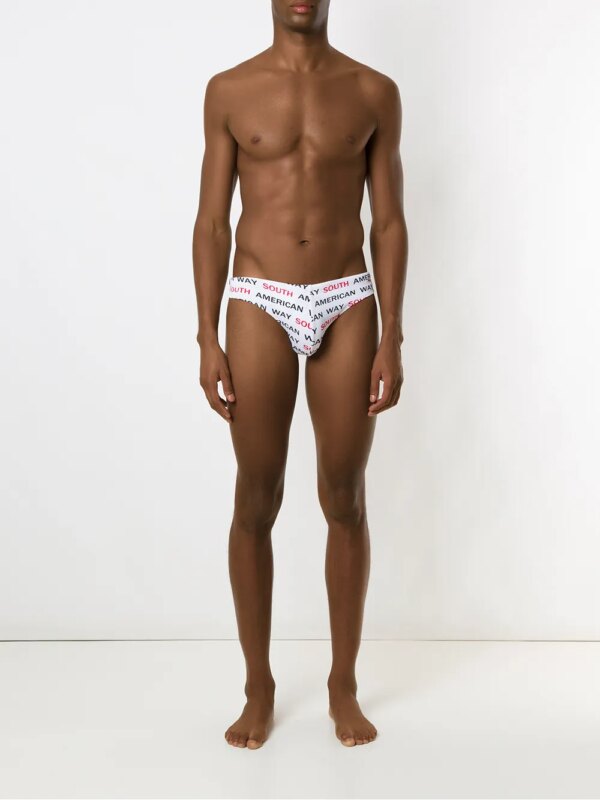 Amir Slama Zwembroek met print - Wit