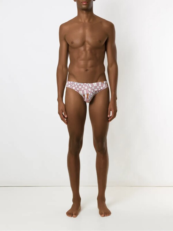 Amir Slama Zwembroek met print - Beige