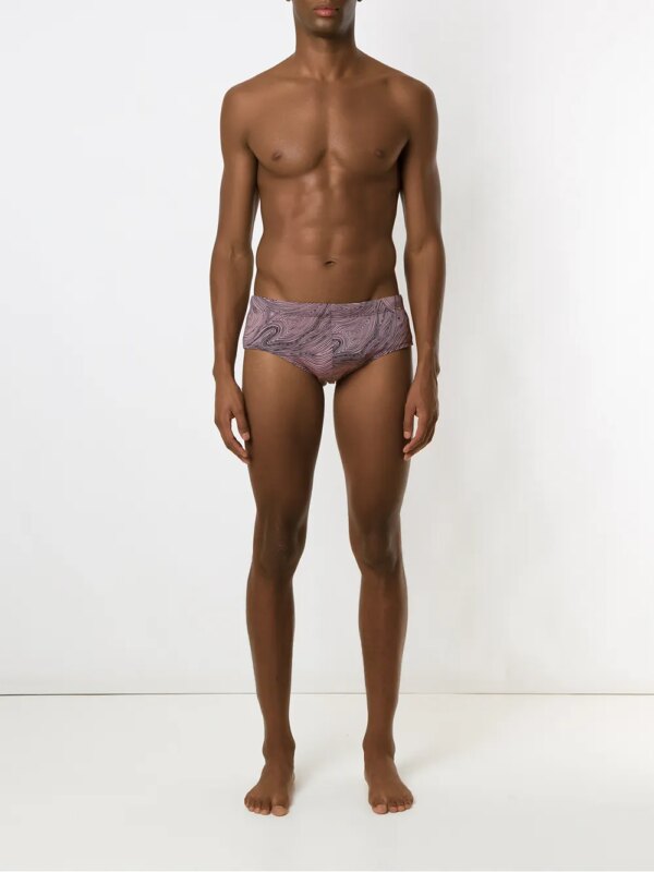 Amir Slama Zwembroek met print - Beige