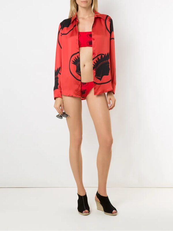 Amir Slama Bikini met print - Rood