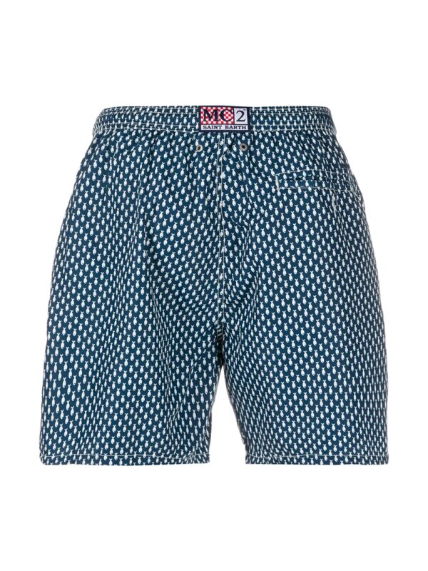 MC2 Saint Barth Zwembroek met vissenprint - Blauw