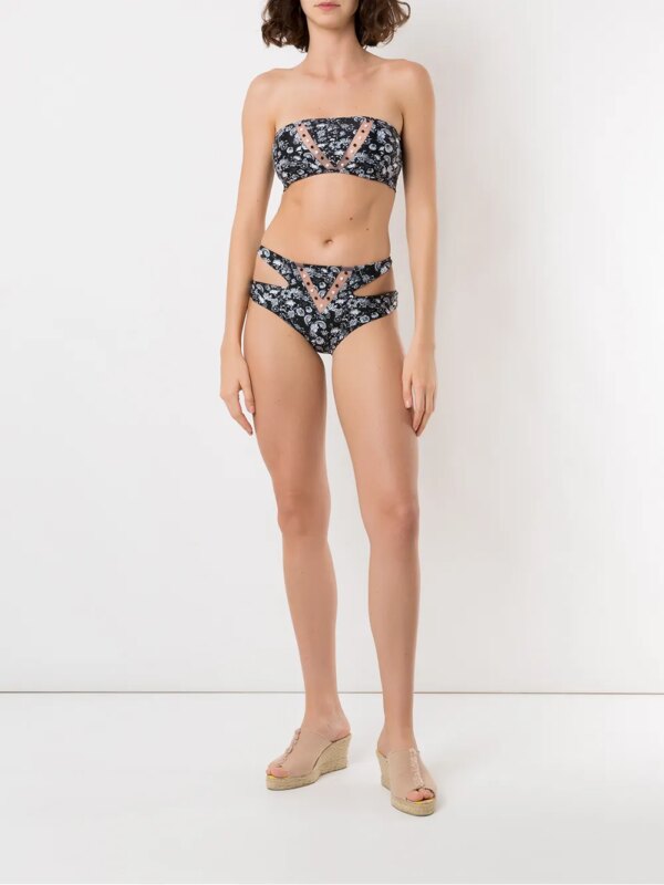 Amir Slama Bikini met print - Zwart