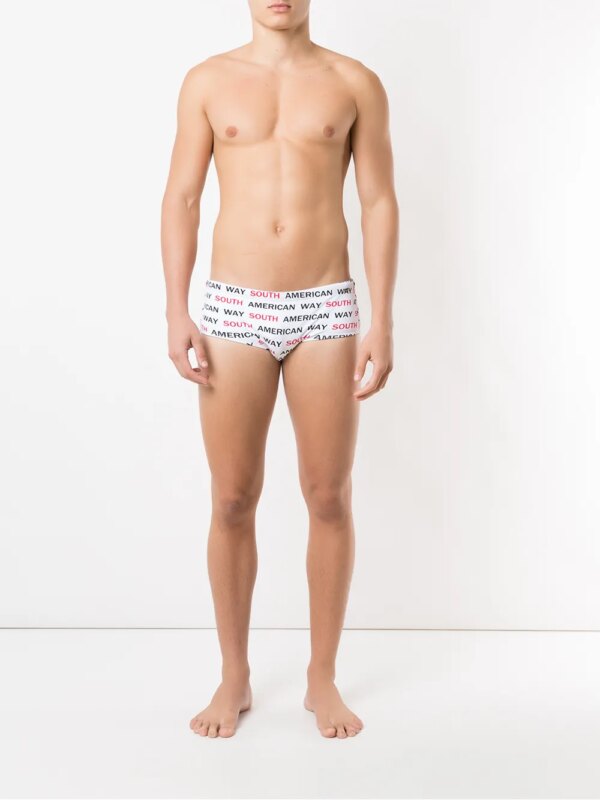 Amir Slama Zwembroek met print - Wit