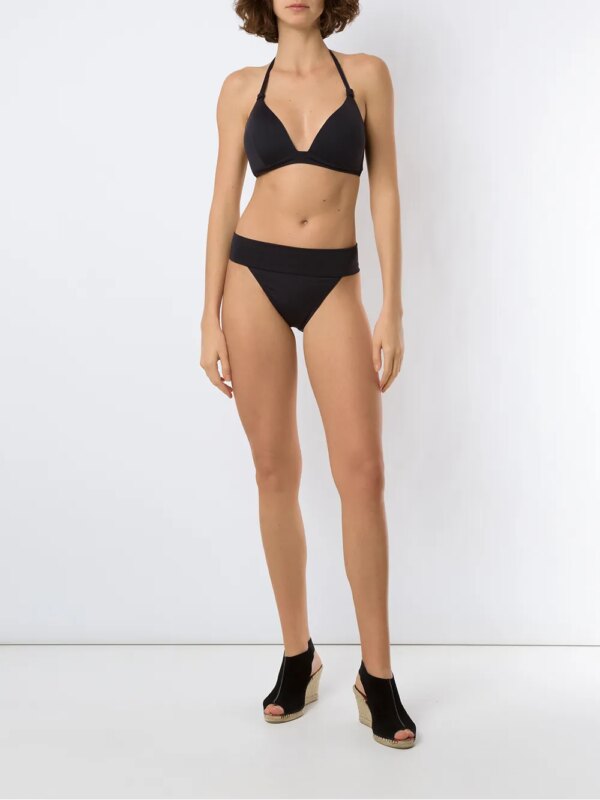 Amir Slama Gestrikte bikini - Zwart