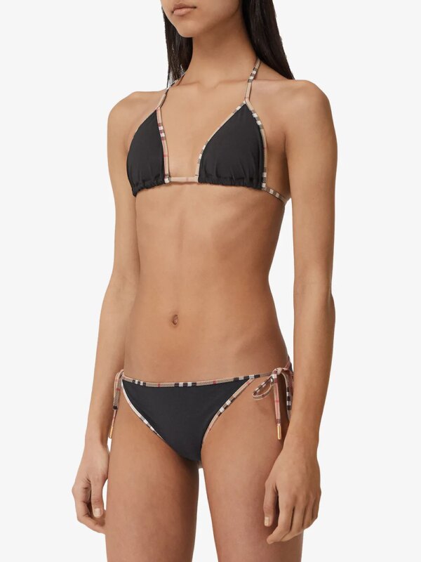 Burberry Bikini met vintage ruit afwerking - Zwart
