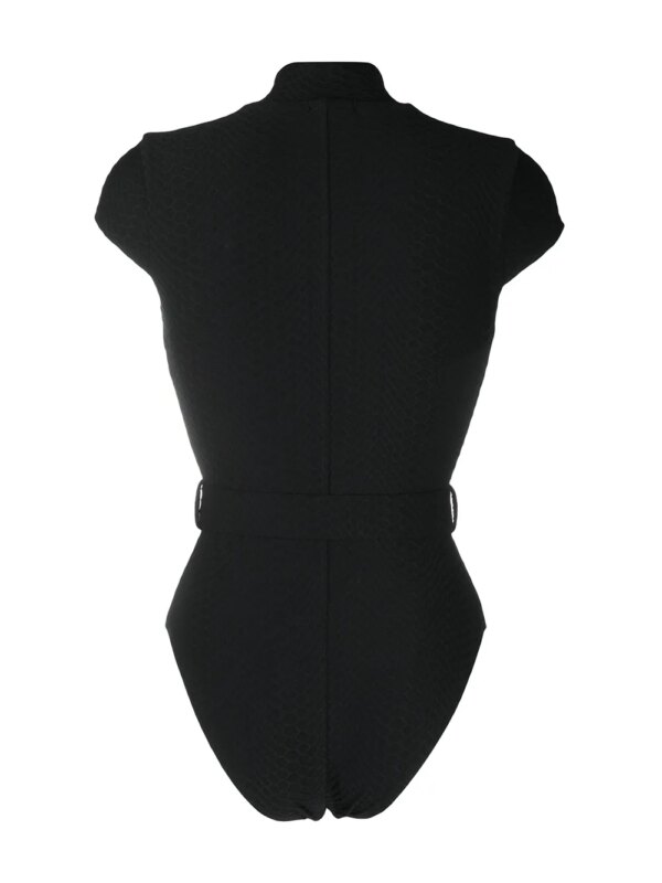 Noire Swimwear Badpak met ceintuur - Zwart