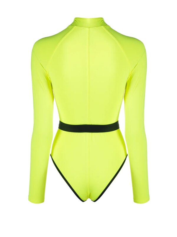 Noire Swimwear Badpak met lange mouwen - Geel