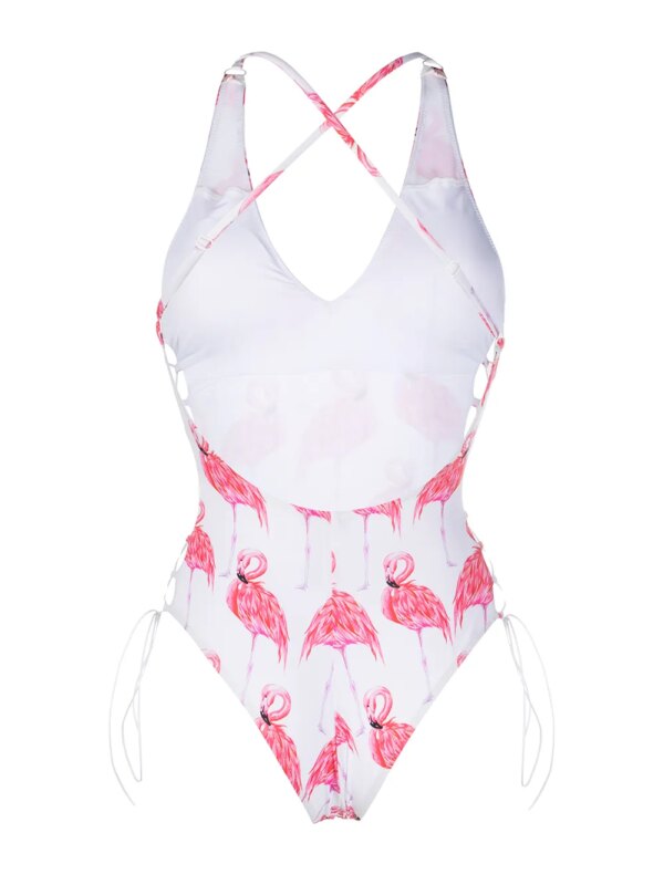 Noire Swimwear Badpak met print - Wit