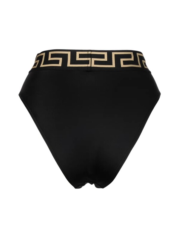 Versace High waist bikinislip met Greca rand - Zwart