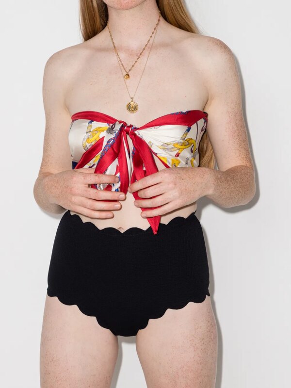 Marysia Gewelfde bikinislip - Zwart