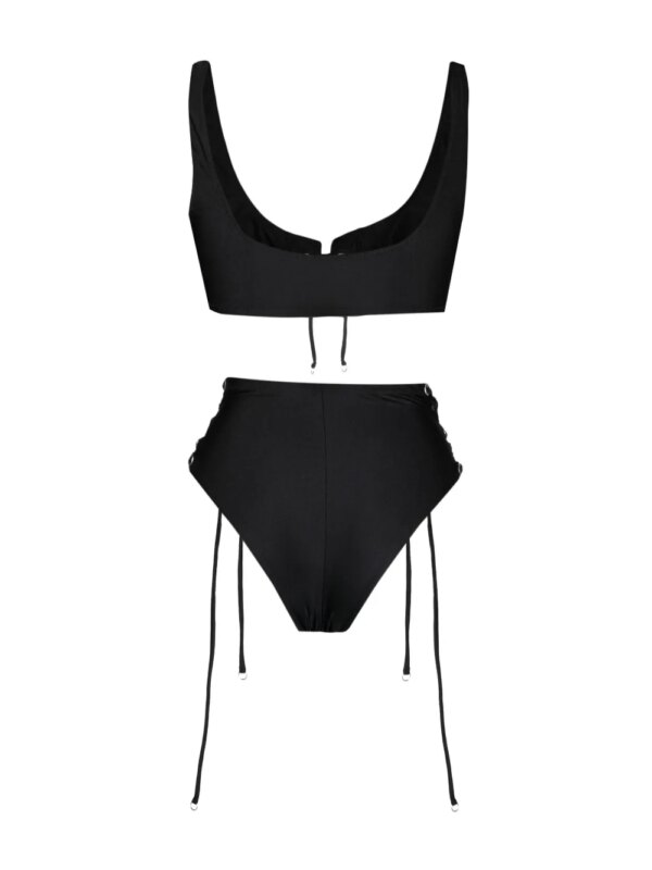 Noire Swimwear Bikini met rasterbandje - Zwart