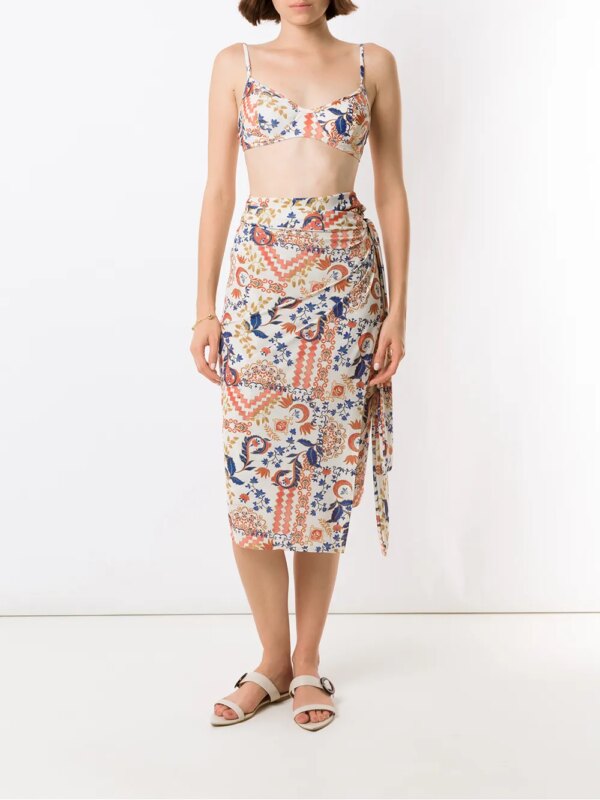 Lygia & Nanny Bikinitop met print - Beige