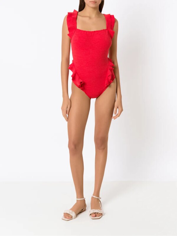 Clube Bossa Badpak met ruches - Rood