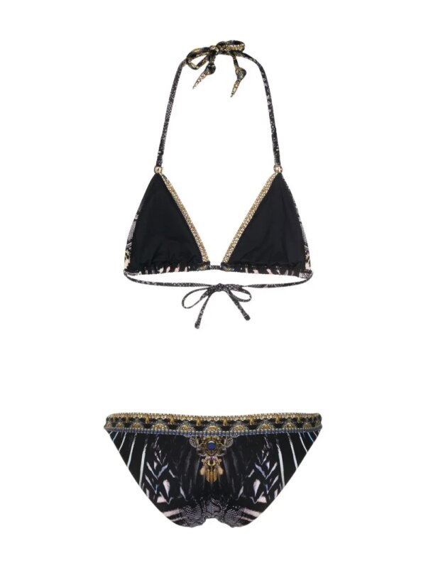 Camilla Bikini met dierenprint - Zwart