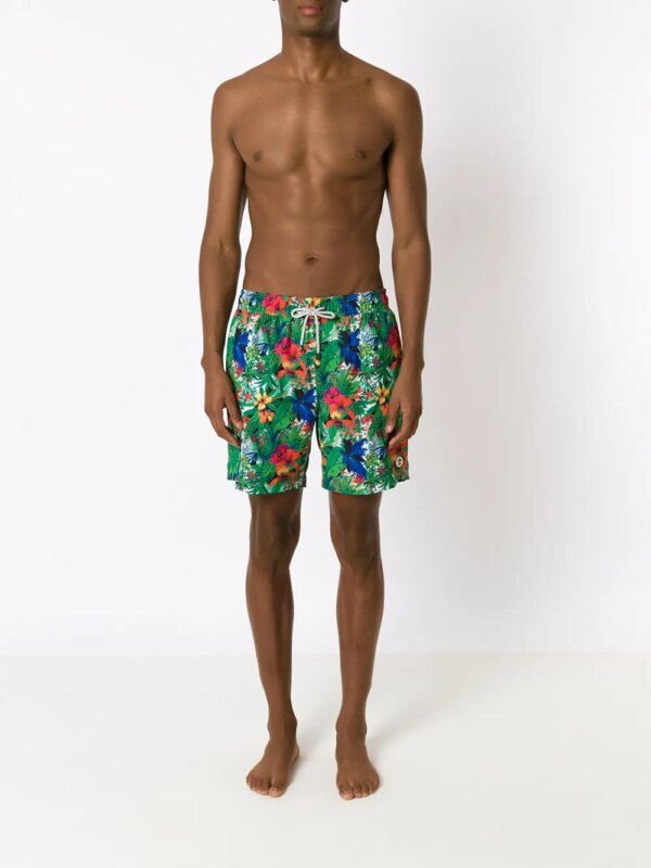 Amir Slama Zwembroek met bloemenprint - Groen
