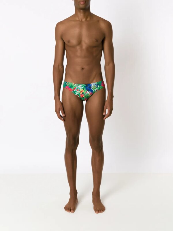 Amir Slama Zwembroek met bloemenprint - Groen