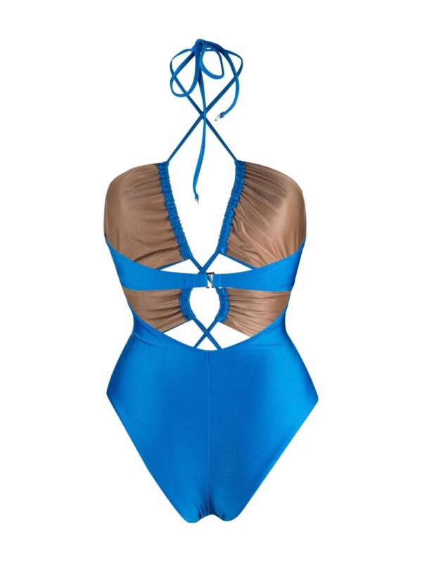 Noire Swimwear Gesmockt badpak - Blauw