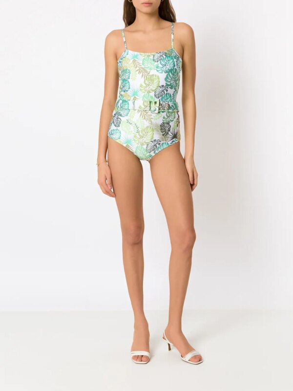 Amir Slama Badpak met print - Groen