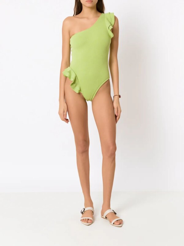 Clube Bossa Badpak met ruche afwerking - Groen