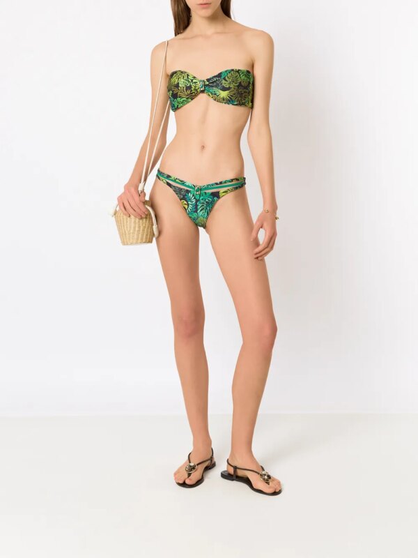 Amir Slama Bikini met tropische print - Groen