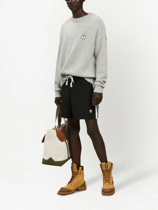 Palm Angels Zwembroek met monogramprint - Zwart