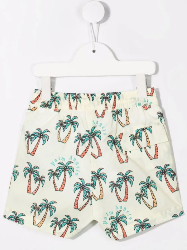 Palm Angels Kids Zwembroek met palmboomprint - Geel