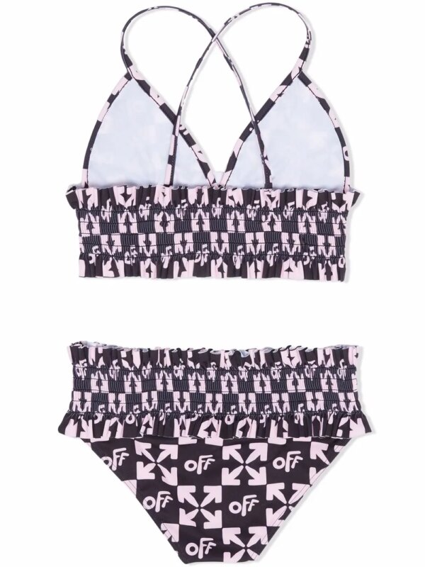 Off-White Kids Bikini met monogram - Zwart