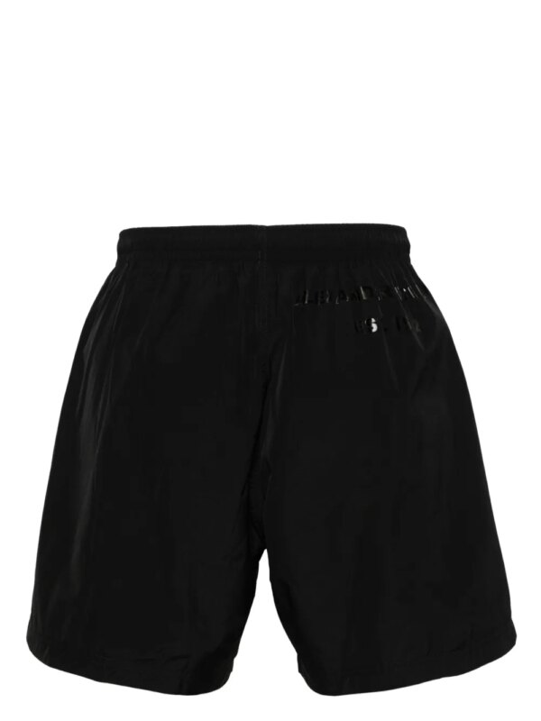 Alexander McQueen Zwembroek met logoprint - Zwart