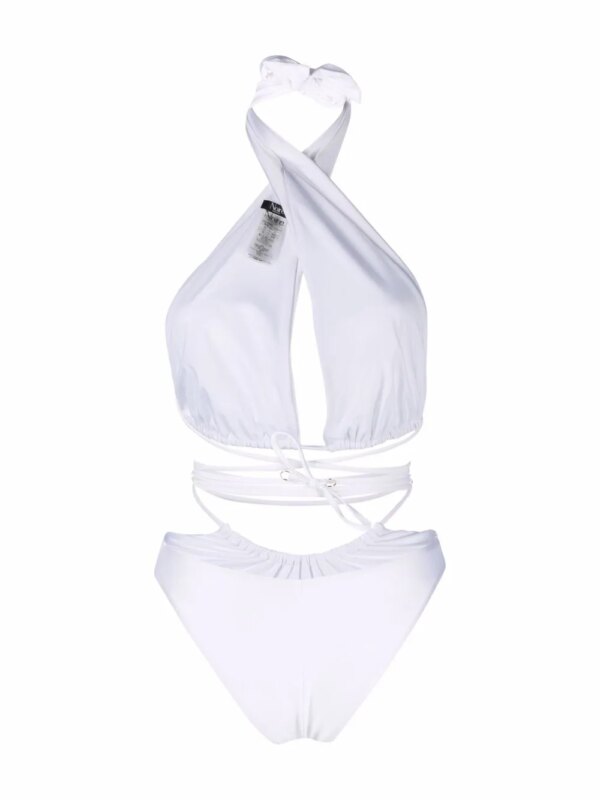 Noire Swimwear Badpak met bandje - Wit
