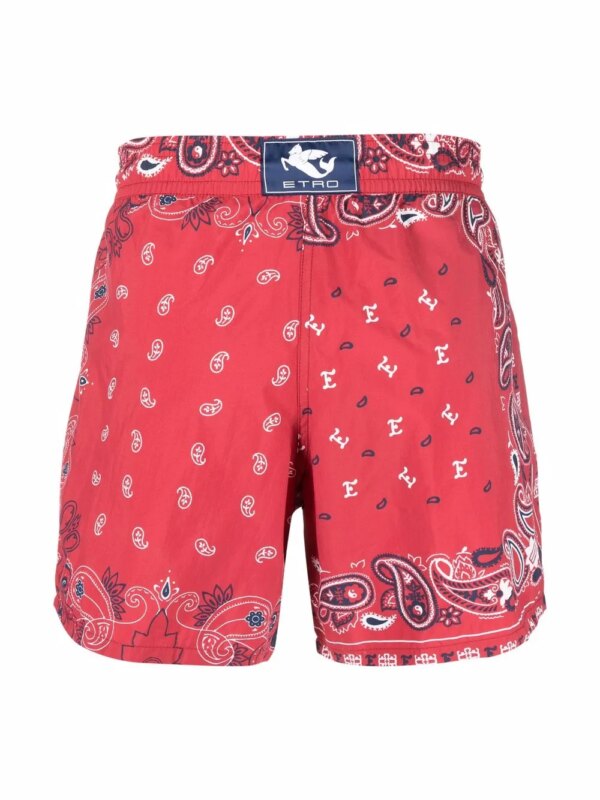 ETRO Zwembroek met bandanaprint - Rood