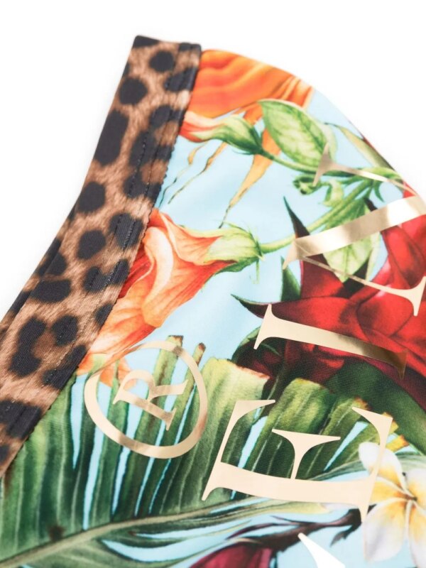 Philipp Plein Junior Bikini met logoprint - Blauw