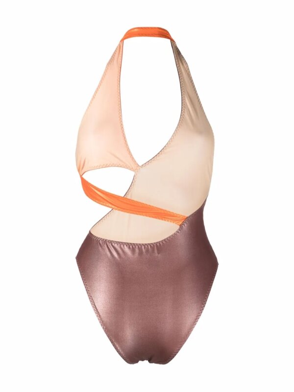 ALESSANDRO VIGILANTE Asymmetrisch badpak - Bruin