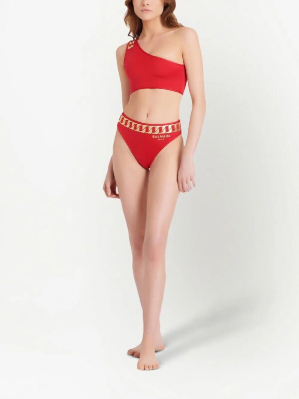 Balmain Bikini met kettingprint - Rood