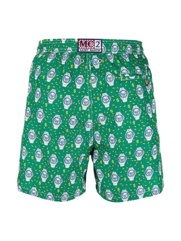 MC2 Saint Barth Zwembroek met print - Groen