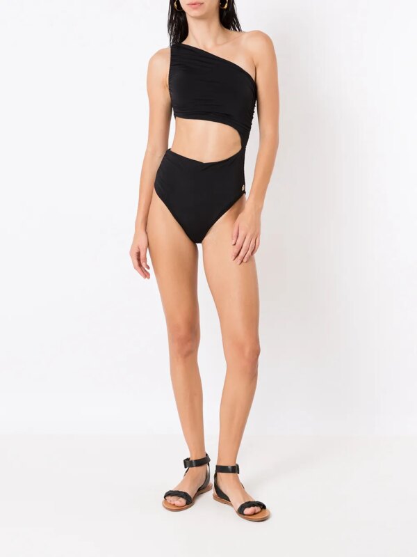 Brigitte Off-shoulder badpak - Zwart