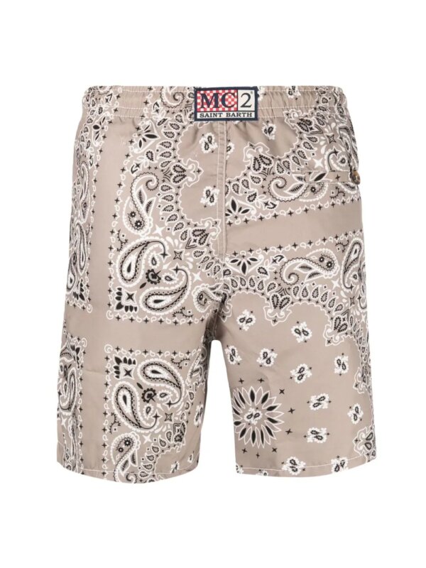 MC2 Saint Barth Zwembroek met paisley-print - Beige